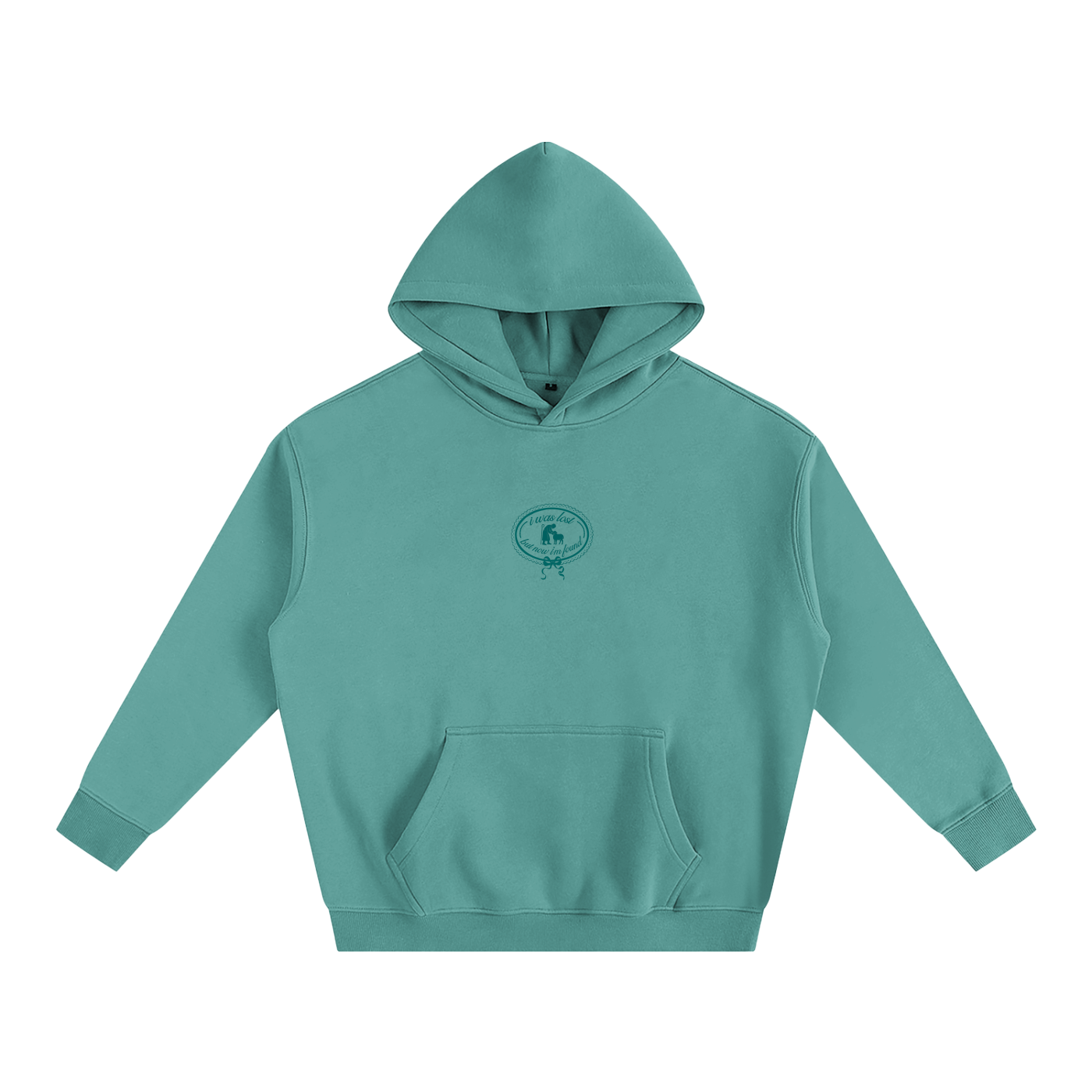 Lost and Found Green Oversize Fleeced Hoodie